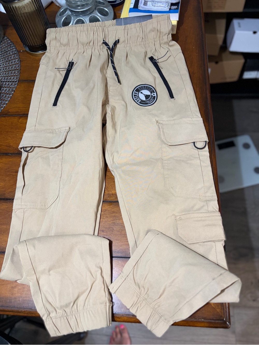 Tony Hawk Tan Cargo Pants with Black Accents